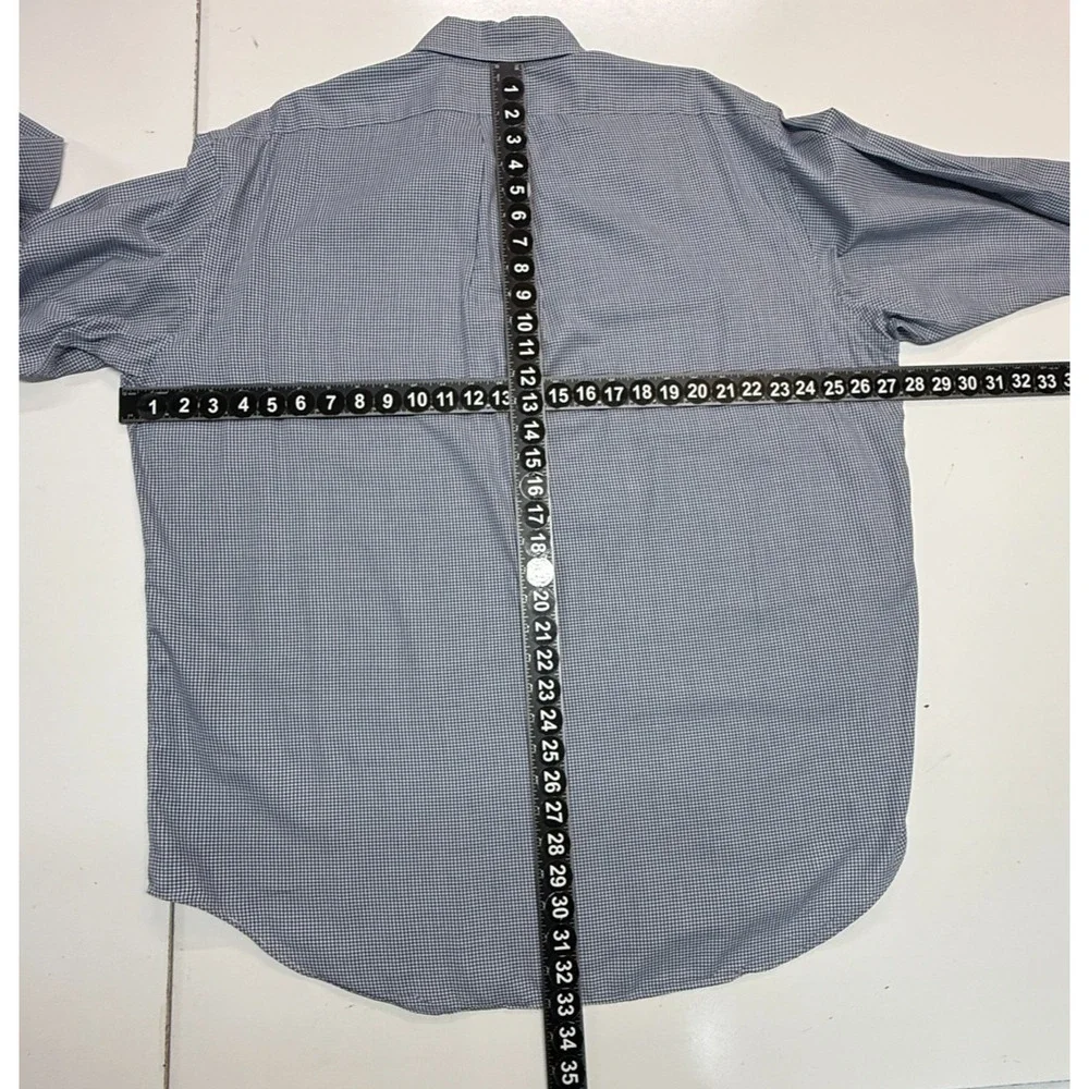 Ralph Lauren Golf Tilden Shirt Mens Large Blue White Plaid Long Sleeve Preppy‎ - Picture 4 of 11